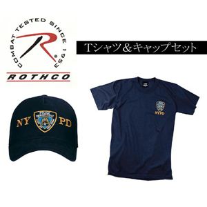 【ROTHCO（ロスコ）社製】NYPDネイビー Tシャツ＆キャップセット TシャツサイズS