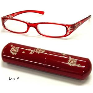 バラ柄シニアグラス +2.50 DR705-7レッド （老眼鏡）