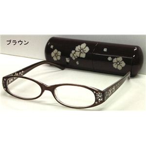 サクラ柄シニアグラス +1.00 DR701-3ブラウン （老眼鏡）