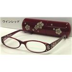 サクラ柄シニアグラス +2.50 DR701-7ワインレッド （老眼鏡）