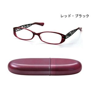 DR82 アールヌーボー調シニアグラス +1.00 DR82-7レッド・ブラック （老眼鏡）