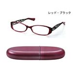 DR82 アールヌーボー調シニアグラス +1.00 DR82-7レッド・ブラック （老眼鏡）