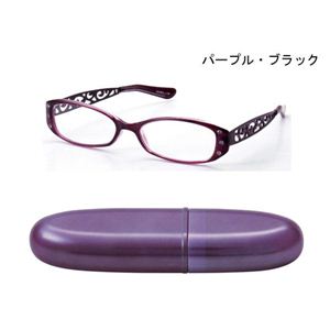 DR82 アールヌーボー調シニアグラス +1.50 DR82-5パープル・ブラック （老眼鏡）