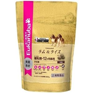 421990 ユーカヌバ 子犬用（中粒） ラム＆ライス 離乳期〜12ヶ月齢用 500g×12個