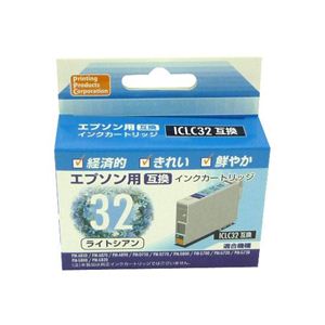 PPC 互換インクカートリッジ 10個セット エプソン・IC32用 PP-EIC32LC-10P（ライトシアン）