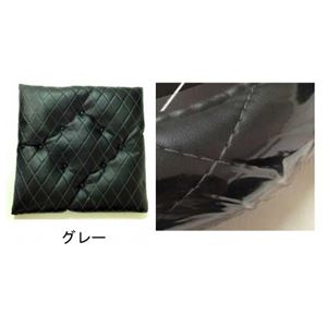 DIAステッチ綿入りシングルクッション 2枚セット グレー