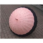 桜音符 不思議傘(桃花色に黒)