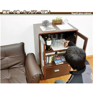 Napoli（ナポリ） Glass Cabinet（ガラスキャビネット） 幅59cm ナチュラル 写真3