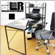 L・R（エル・アール） ブックラック付きデスク ガラスタイプ W120XD60（ホワイト）の写真