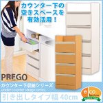 キッチンカウンター下収納 【PREGO-プレゴ-】 （引出しタイプ）　KST-40DR ホワイト