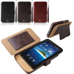★Galaxy Tab/ギャラクシー タブ●Messitige Folderレザー風ケース【スタンド付き】 -Black Choco