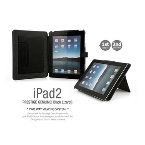 本革 iPAD2ケース Prestige Genuine Black Lizard 