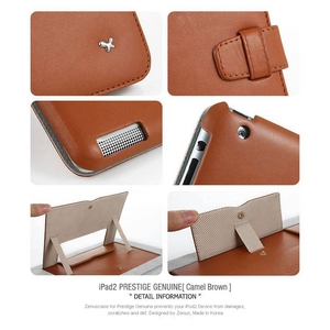 本革 iPAD2ケース Prestige Genuine Caramel Brown