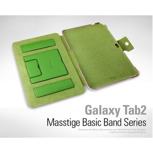 GALAXY TAB2★ MASSTIGE BASIC BAND SERIES ●2段スタンド&バックバンド付き-Light Beige