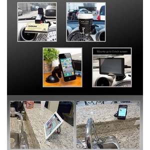 スマートフォンホルダー ★iPhone & 各スマートフォン対応★ 車載・卓上用 カーマウント-White