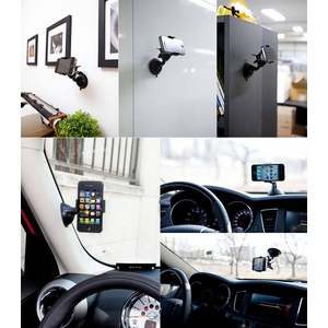 スマートフォンホルダー ★iPhone & 各スマートフォン対応★ 車載・卓上用 カーマウント-Black