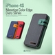 iPHONE4/4S Masstige Italian PU Color Edge Diary カードケース付き Wine Red