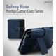★GALAXY　Note　SC-05Dケース★Blue　Prestige　Carbon　Diary●100％本革●スタンド付　手...
