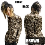 Luxury Black（ラグジュアリーブラック） レオパードドレスシャツ BROWN（ブラウン） Mサイズ