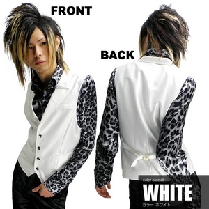 Luxury Black（ラグジュアリーブラック） ピーク衿シャイニードレスジレ WHT（ホワイト） Sサイズ - 拡大画像