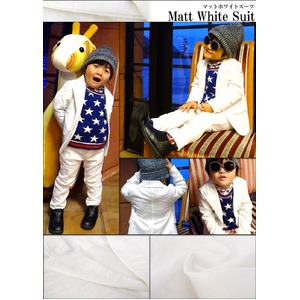 子供 スーツ 男の子 キッズスーツ 3点セット (マットホワイトスーツ(XS) 95) 子供服