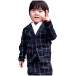 子供 スーツ 男の子 キッズスーツ 3点セット (ウィンドペンスーツBLK(XL)130) 子供服