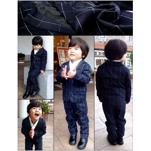 子供 スーツ 男の子 キッズスーツ 3点セット (ウィンドペンスーツNYV(XS) 95) 子供服  商品写真5