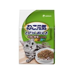 【訳あり・在庫処分】ユニ・チャーム ねこ元気 お魚と野菜ミックス 2Kg 【ペット用品】【賞味期限：2018年06月01日】