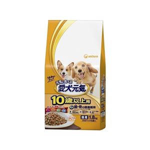 ユニ・チャームペットケア 愛犬元気 10歳以上用 ビーフ・ささみ・緑黄色野菜・小魚入り 1.8kg 【犬用・フード】 【ペット用品】 - 拡大画像