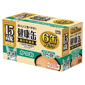 （まとめ）アイシア 15歳からの健康缶 かつお40g×6P【猫用・フード】【ペット用品】【×12セット】 - 拡大画像