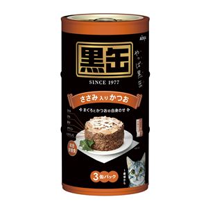 (まとめ)アイシア A黒缶 ささみ入りかつお 160g×3P 【猫用・フード】【ペット用品】【×18セット】 商品画像