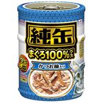 （まとめ）アイシア 純缶ミニ3P かつお節入り 65g×3缶 【猫用・フード】【ペット用品】【×24セット】