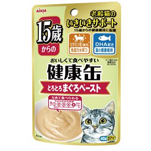 (まとめ)アイシア 15歳からの健康缶パウチまぐろペースト40g 【猫用・フード】【ペット用品】【×48セット】