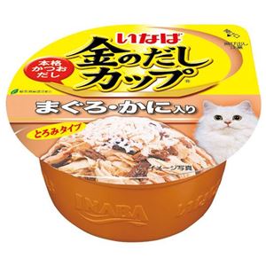 （まとめ） いなばペットフード 金のだしカップ まぐろ・かに入り 70g 【猫用・フード】 【ペット用品】 【×48セット】