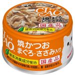 （まとめ） いなばペットフード チャオ焼きかつお まぐろささみ85gA-18 【猫用・フード】 【ペット用品】 【×48セット】