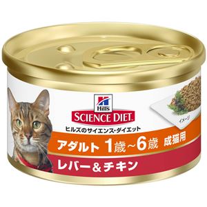 （まとめ）日本ヒルズ・コルゲート SDアダルト成猫用レバー＆チキン82g （猫用・フード）【ペット用品】【×24 セット】