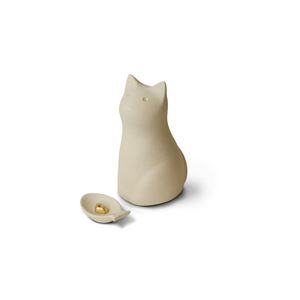 Cocolino(コッコリーノ) ミーチョA ホワイト/ハウスチャーム:レッド (猫 ペット仏壇 骨壺) 商品画像