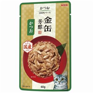 （まとめ）金缶芳醇パウチ かつお 60g【×96セット】【ペット用品・猫用フード】