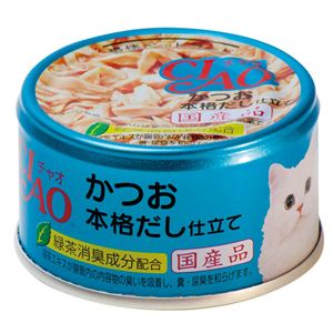 （まとめ）CIAO ホワイティ かつお 本格だし仕立て 85g A-89【×48セット】【ペット用品・猫用フード】