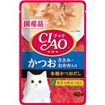 （まとめ）CIAOパウチ かつお ささみ・おかか入り 40g IC-204【×96セット】【ペット用品・猫用フード】