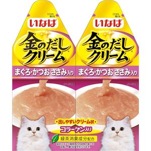 （まとめ）金のだしクリーム まぐろ・かつお ささみ入り 60g （30g×2） IC-84【×48セット】【ペット用品・猫用フード】