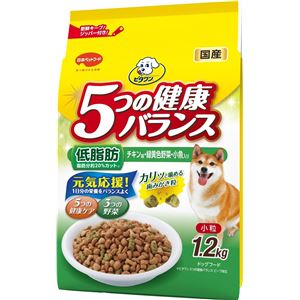 （まとめ）ビタワン 5つの健康バランス 低脂肪 チキン味・野菜・小魚入り 小粒 1.2kg【×9セット】【ペット用品・犬用フード】