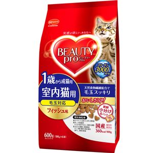 （まとめ）ビューティープロ キャット 成猫用 1歳から 600g【×10セット】【ペット用品・猫用フード】