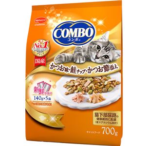 （まとめ）コンボ キャット かつお味・鮭チップ・かつお節添え 700g【×12セット】【ペット用品・猫用フード】