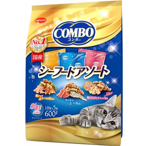 （まとめ）コンボ キャット シーフードアソート 600g【×12セット】【ペット用品・猫用フード】