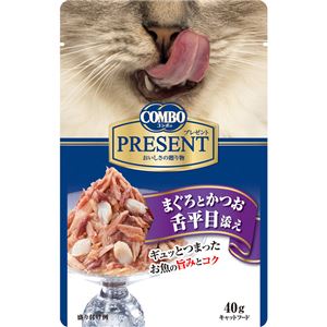 （まとめ）コンボ プレゼント キャット レトルト まぐろとかつお 舌平目添え 40g【×84セット】【ペット用品・猫用フード】