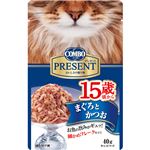 （まとめ）コンボ プレゼント キャット レトルト 15歳頃から まぐろとかつお 40g【×84セット】【ペット用品・猫用フード】