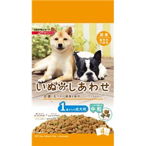 （まとめ）いぬのしあわせ 中粒 1歳からの成犬用 1.5Kg【×6セット】【ペット用品・犬用フード】