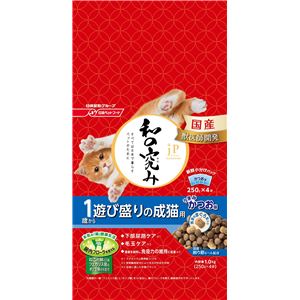 （まとめ）ジェーピースタイル 和の究み 1歳から 遊び盛りの成猫用 1kg【×12セット】【ペット用品・猫用フード】