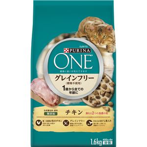 （まとめ）ピュリナワン キャット グレインフリー チキン 1.6kg【×6セット】【ペット用品・猫用フード】